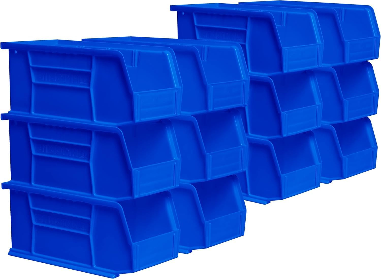 Akro-Mils 30230 AkroBins Plastic Storage Bins, Space-Saving Stackable Bins for Garage, Pantry, Craft Organization, 10.5 "L x 5.5 "W x 5"H, Blue, 12-Pack | Space-Saving Stackable Bins for Garage, Pantry, Craft Organization
