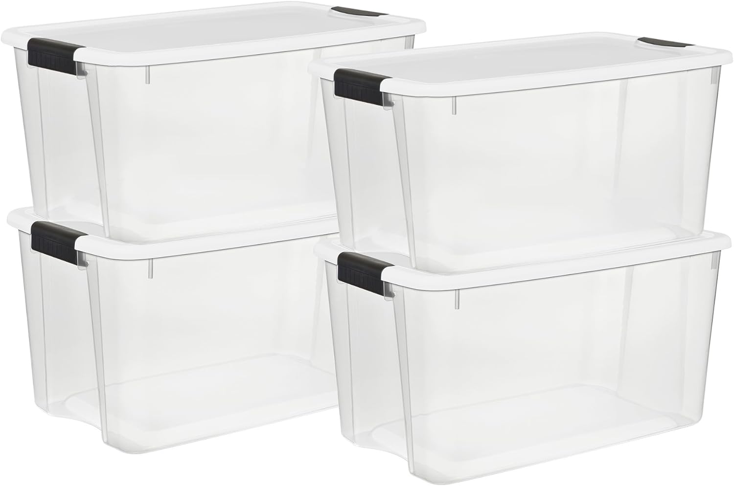 Sterilite 70 Qt Ultra™ Latch Box, Durable Clear Storage Bin w/Lid, 6 Pack