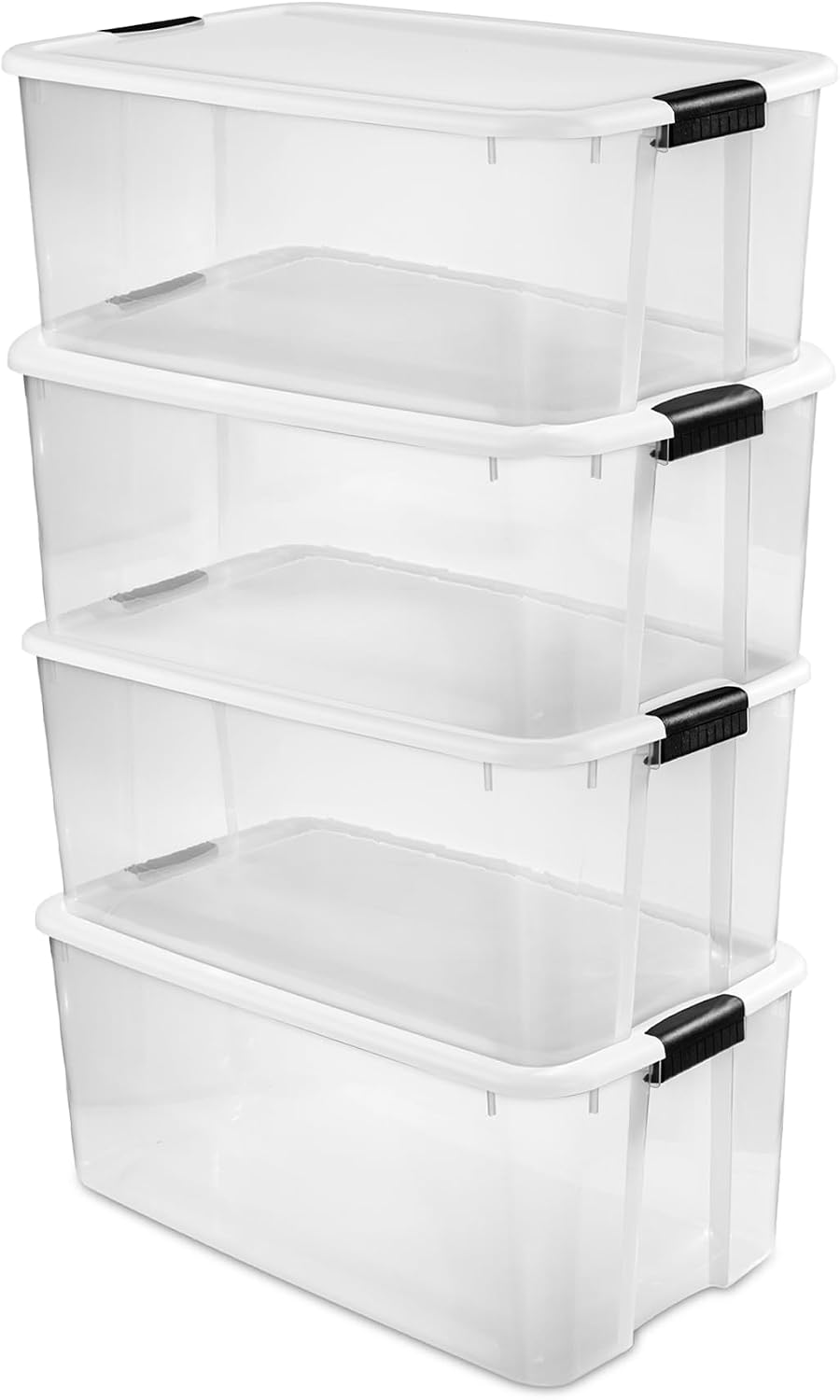 Sterilite 70 Qt Ultra™ Latch Box, Durable Clear Storage Bin w/Lid, 6 Pack