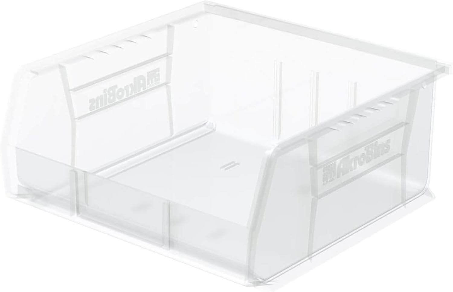 Akro-Mils 30235 AkroBins Plastic Storage Bins, 11"x11"x5", Clear, 6-Pack | Space-Saving Stackable Bins for Garage, Pantry, Craft Organization