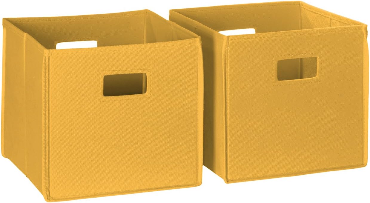 RiverRidge Folding Storage Bins with Handles Golden yellow Cube Storage Organizer for Closet, Bedroom & Playroom