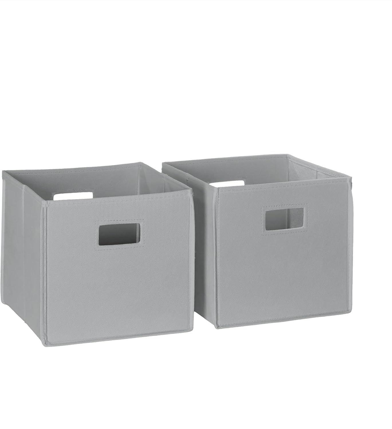 RiverRidge Folding Storage Bins with Handles Gray Cube Storage Organizer forCloset, Bedroom & Playroom