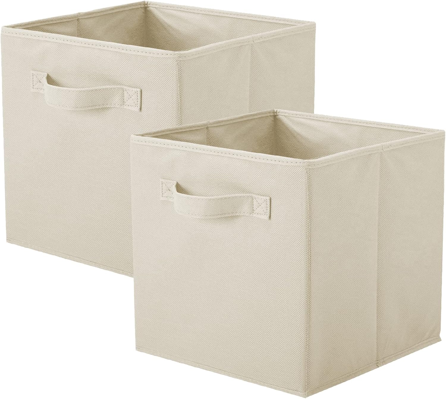ShellKingdom Storage Bins, Foldable Fabric Storage Cubes And Cloth Storage | Storage Organizer For Closet And Toys, 10.5x10.5x11 INCH, 2 Pack (Beige)