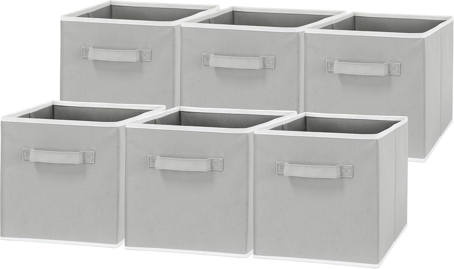 Simple Houseware 11-Inch Foldable Cube Storage Bins, Gray, 6-Pack | Lightweight & Durable Structure Fabric Cubes Organizer for Closet or Shelves