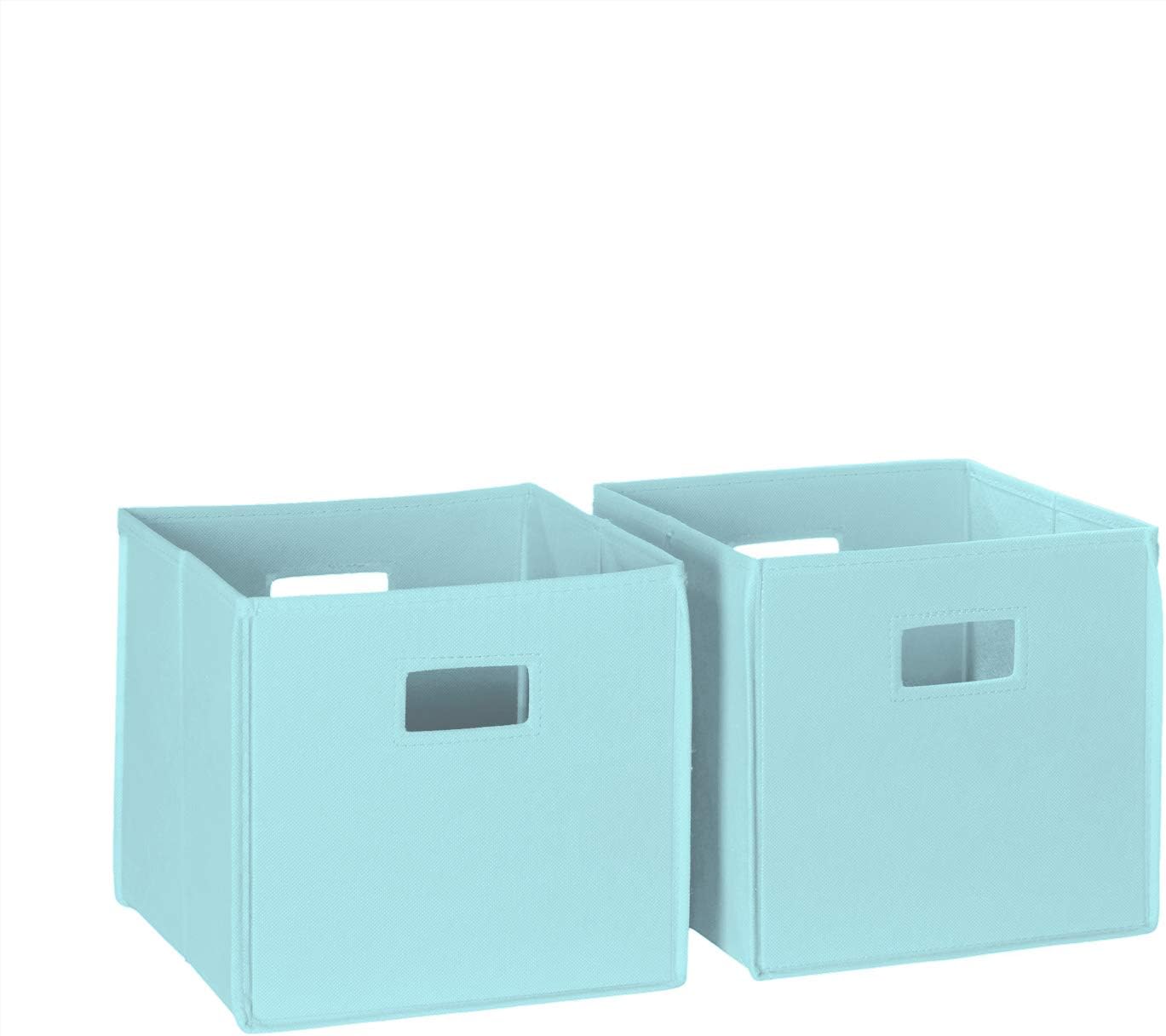 RiverRidge Folding Storage Bins with Handles Aqua Cube Storage Organizer for Closet, Bedroom & Playroom