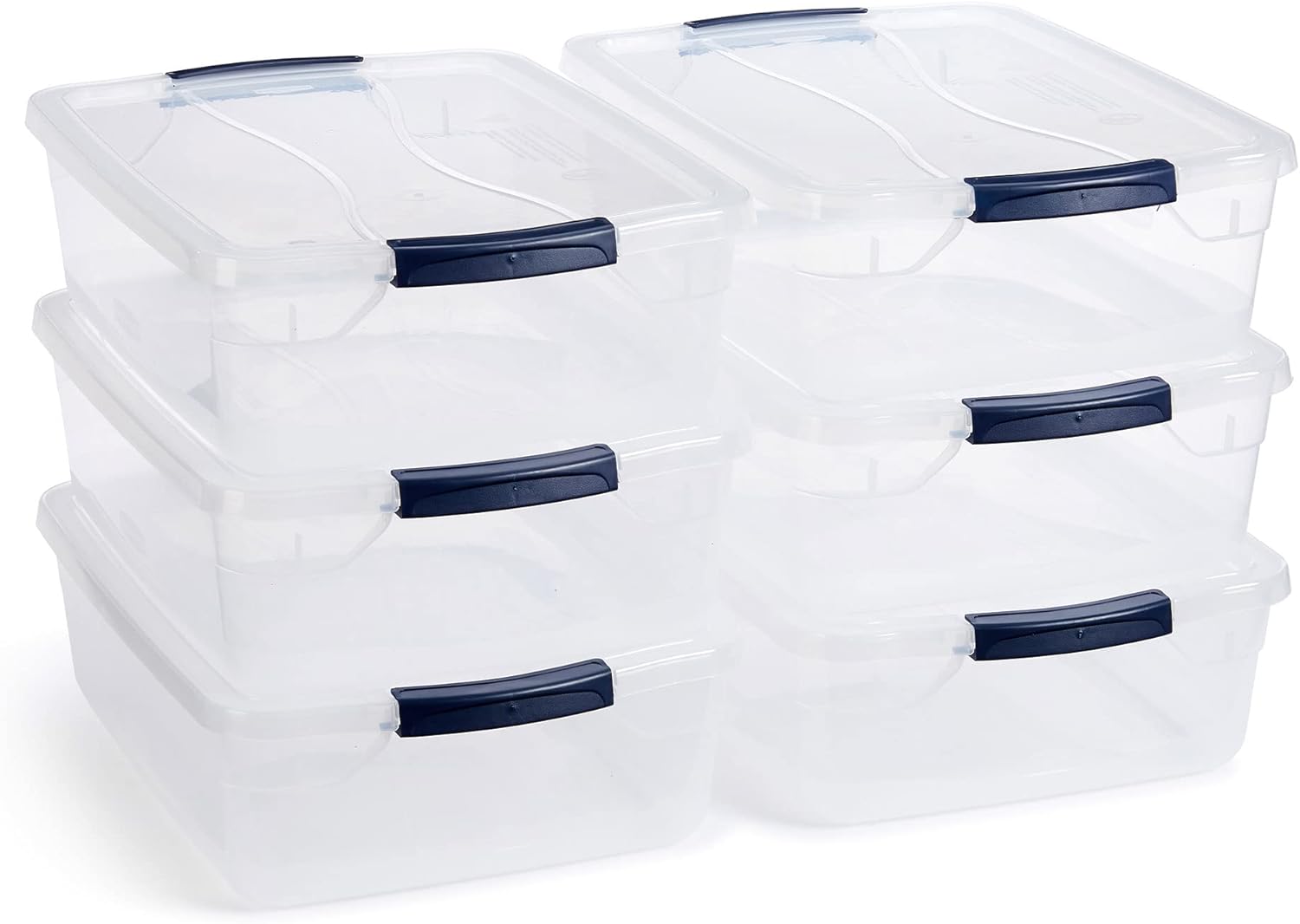 Rubbermaid Cleverstore 17 Quart Clear Latching Waterproof Stackable Airtight Storage Containers with Durable Latching Lids (6 Pack)