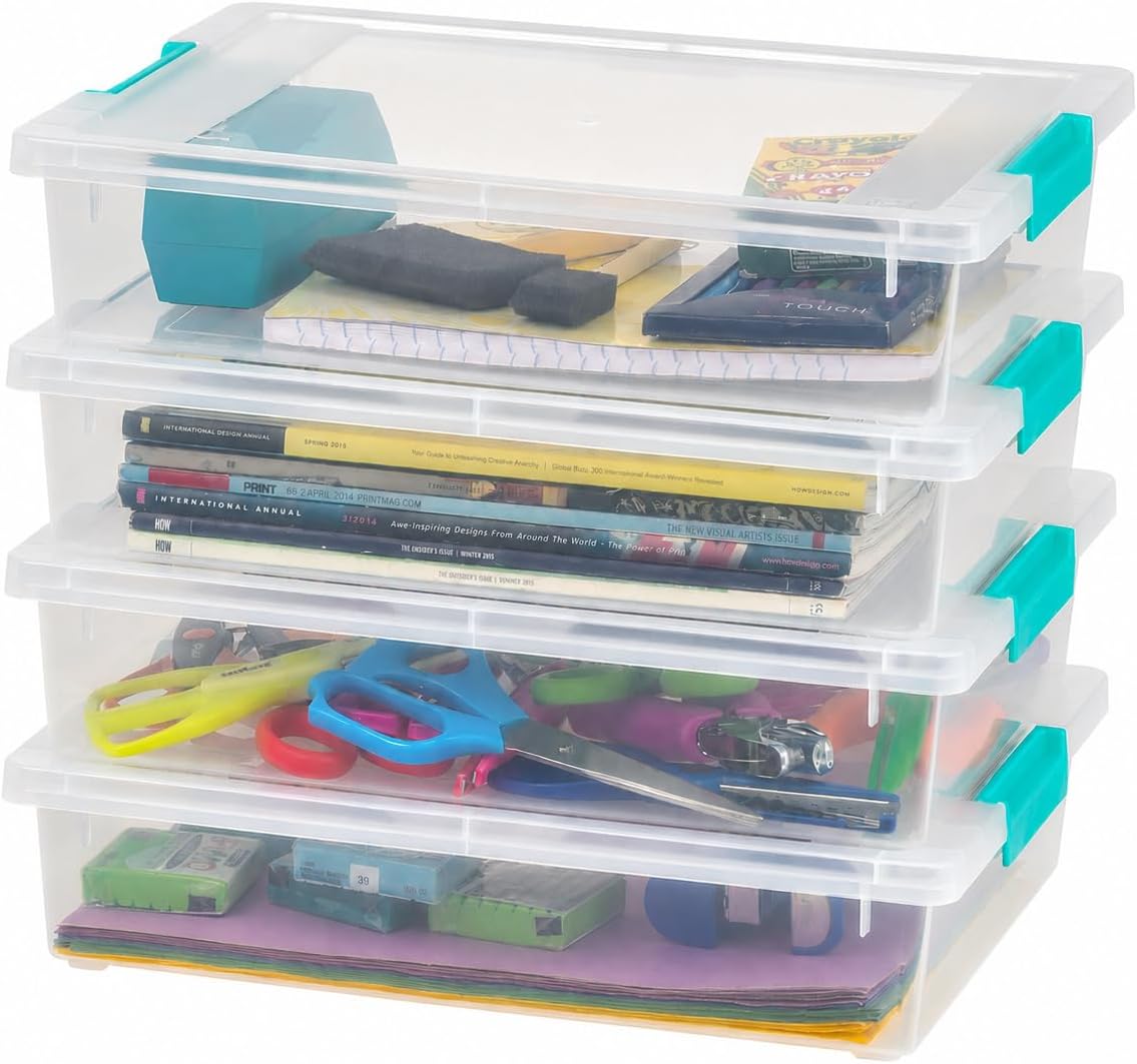 IRIS USA Storage Bins with Lids |Made in USA|