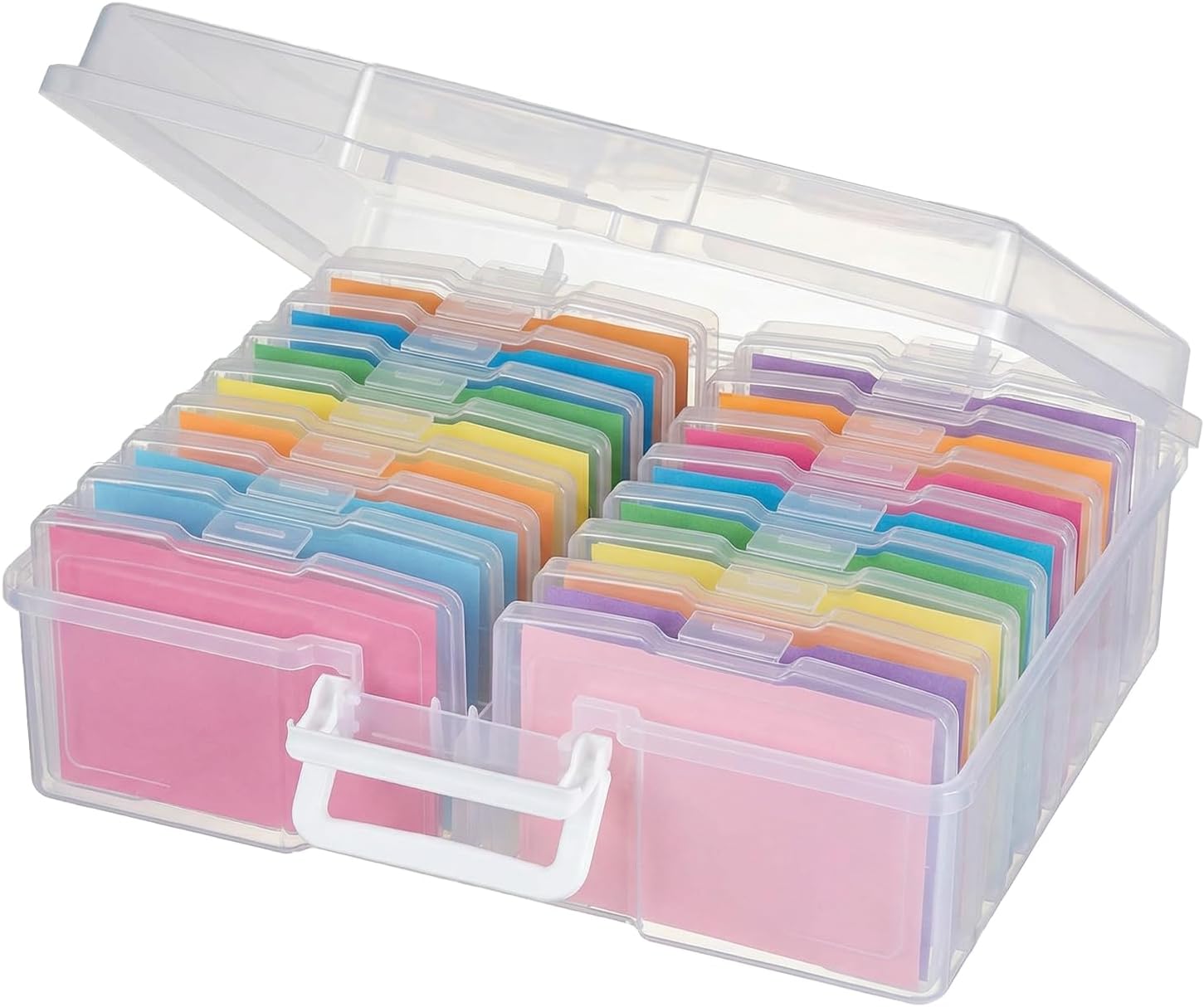 novelinks Photo Storage Boxes with Handle, Photo Organizers and Storage | 1Pack Clear, Photo Albums 4x6 Pictures, Photo Cases, Classroom Organization, Index Card Box, Photo Card Holder, Seed Storage
