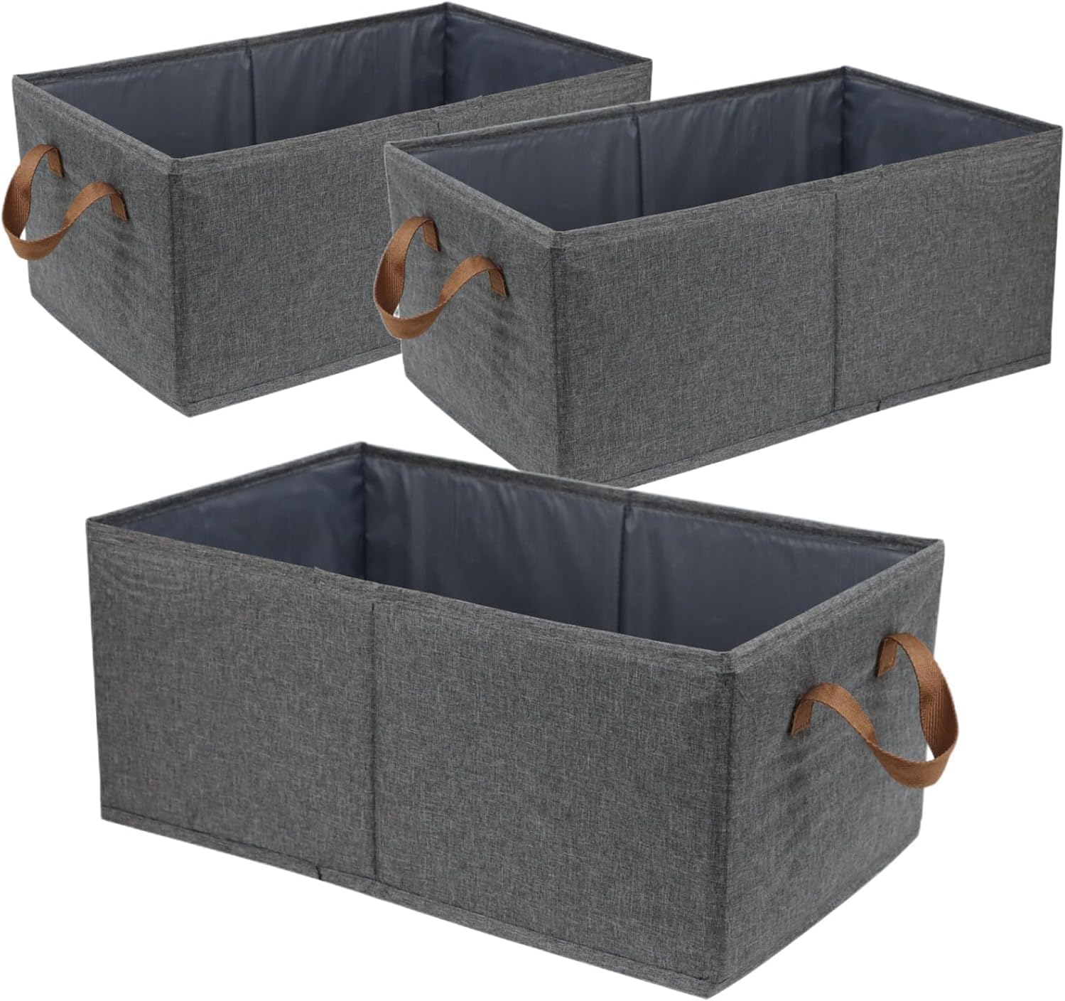Fordonral Pack of 3 Large Capacity Storage Bins Closet Organizer System, Sturdy Foldable Storage Boxes for Organizing Clothing, Sheets, Toys, Books