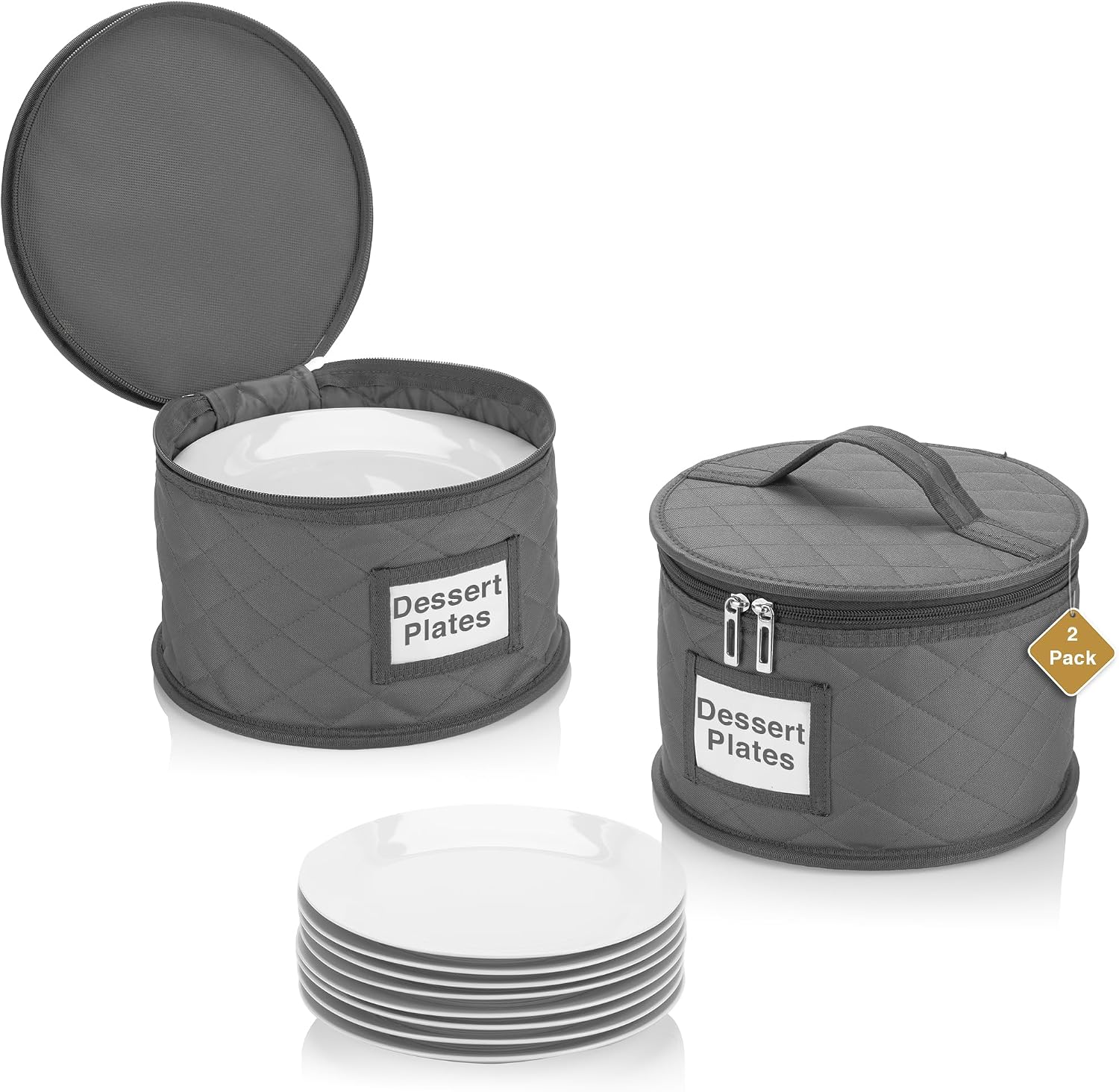 2 Pack 8" Bowl and Dessert Plate Storage Cases