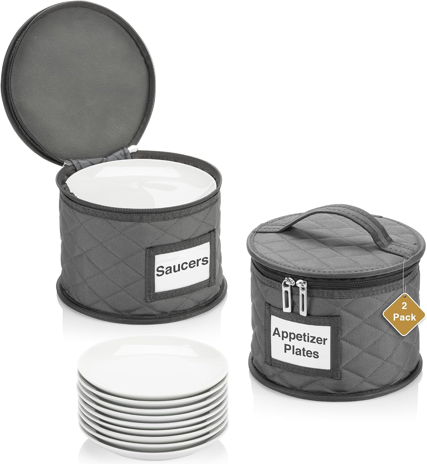 2 Pack 6" Small Plate Storage Case