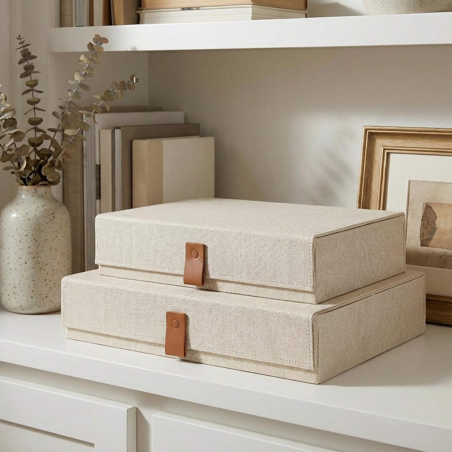 ZICOTO Decorative Photo Storage Boxes with Lids