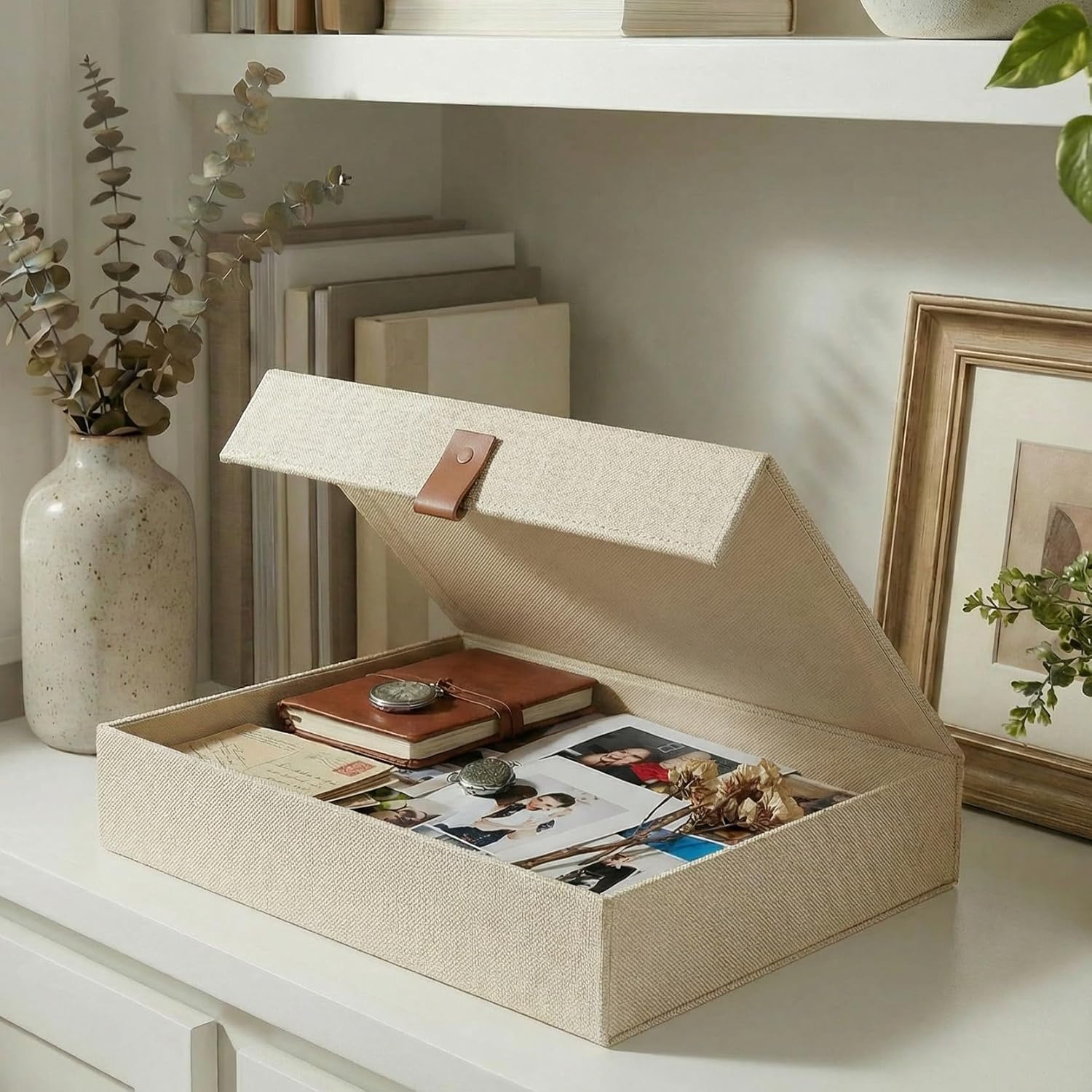 ZICOTO Decorative Photo Storage Box with Lid