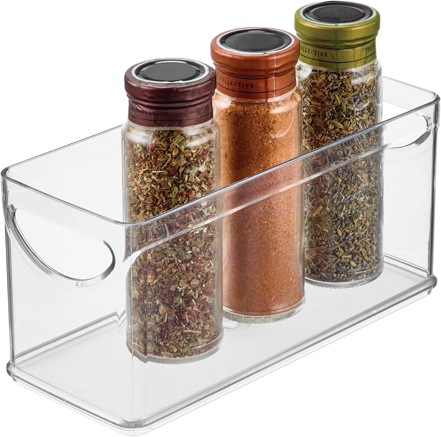 iDesign Plastic Bin, 10" x 4.25" x 5", Clear | Cabinet and Pantry Use with Integrated Handles