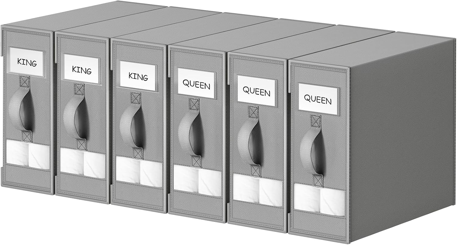 DIMJ Bed Sheet Organizers and Storage 6 Pack