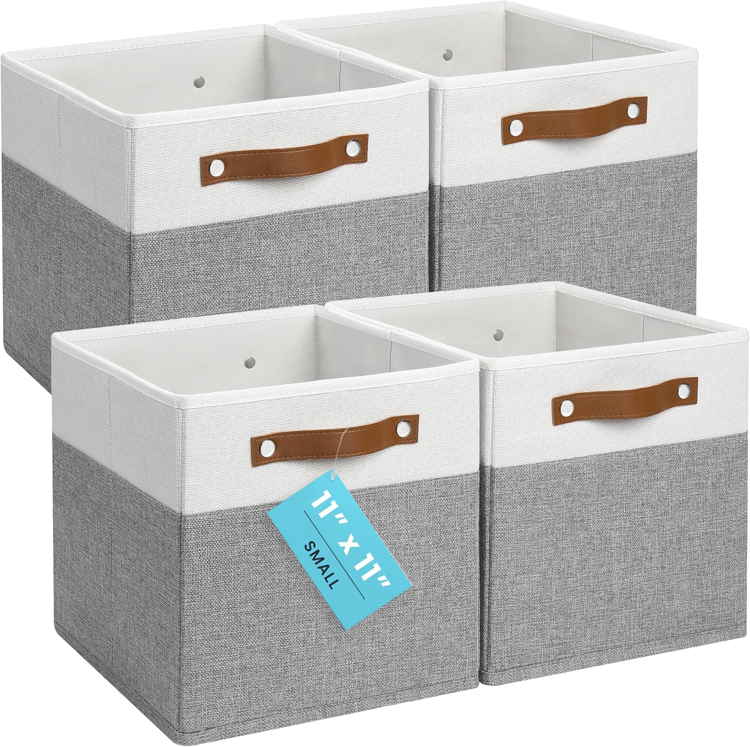 OrganiHaus 11x11 Cube Storage Bins, Set of 4