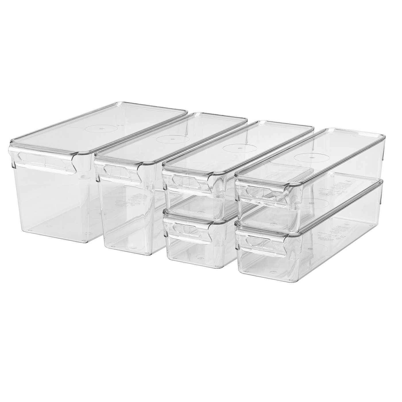 KLIPPKAKTUS Storage box for fridge set of 6