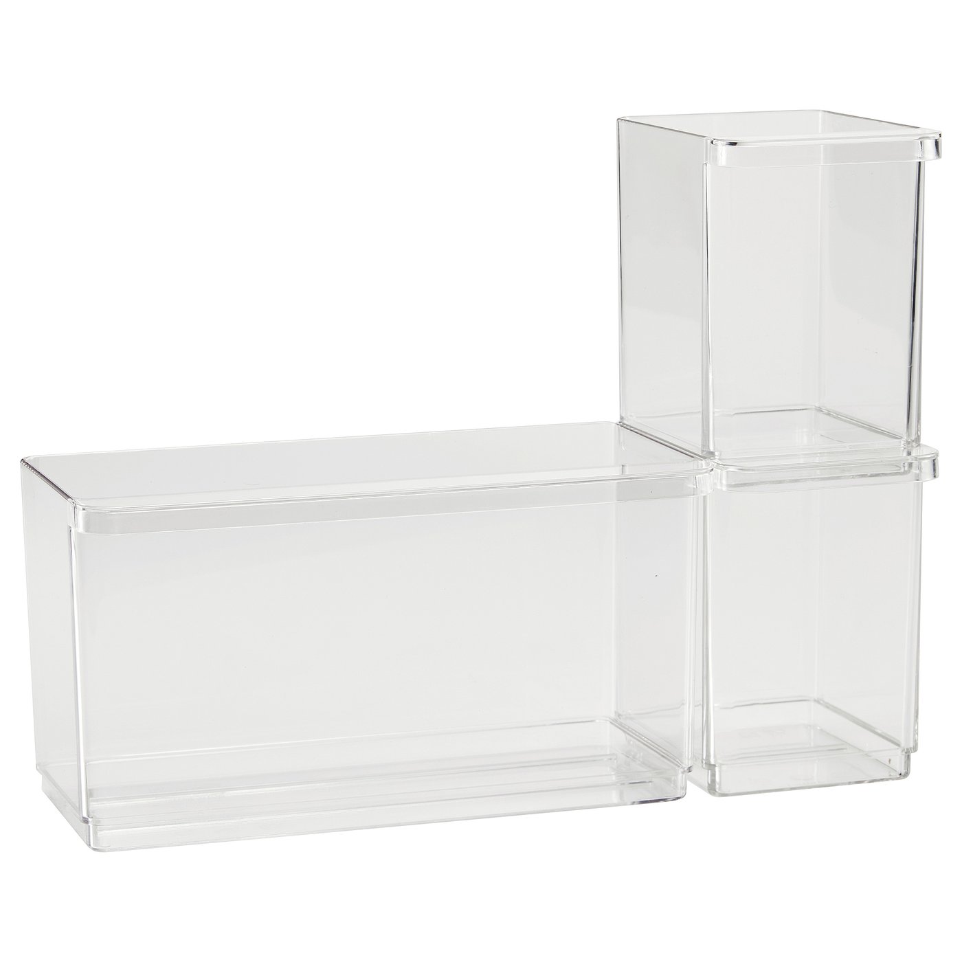 KLIPPKAKTUS Storage box for fridge, set of 3